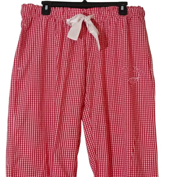 Concepts NHL Detroit Red Wings Gingham Wide-Leg Pajama‎ Pants Red/White Size L - Picture 2 of 11